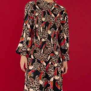 Farm Rio Leopard Toucans Midi Dress NWT